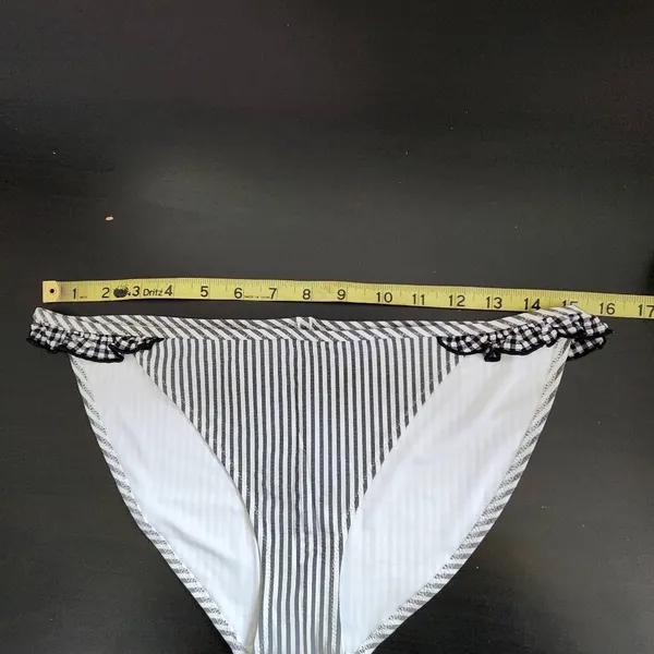Aerie Stripe Bikini Bottoms with Ruffles NWT Size Medium Full Coverage Bottom - Image 5