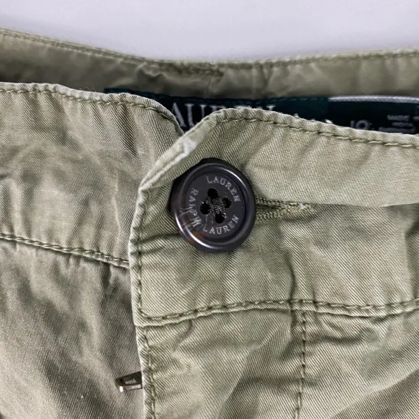 Lauren Ralph Lauren Shorts Womens 10 Green Chino Cotton Patch Pockets‎ Casual - Image 5