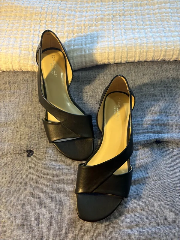 Naturalizer Black Open-Toe Slingback Heels - Image 2