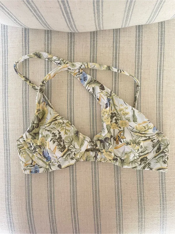 Abercrombie & Fitch Tropical Palm Print Asymmetrical One Shoulder Bikini Top - Image 4