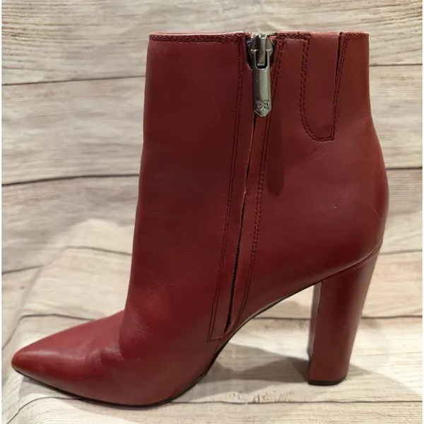 Sam Edelman Raelle Cabernet Red Leather Ankle Boot Size US 7 - Image 4