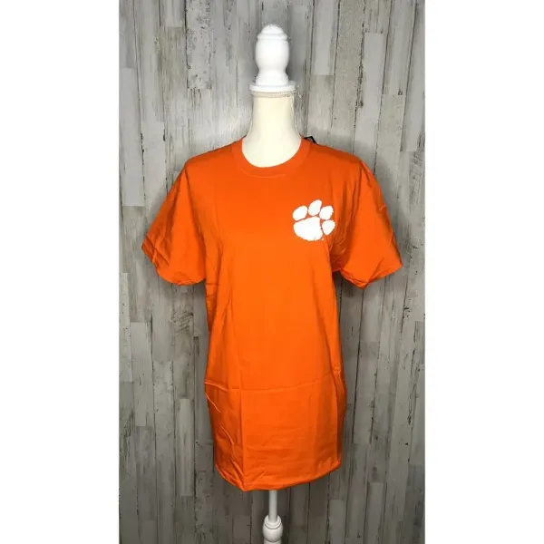 Hanes NWT Clemson University Orange Neon Palmetto Trees Short Sleeve Unisex T-Shirt‎ - Image 4