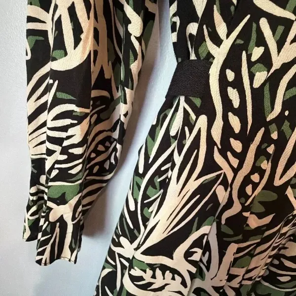 Maggy London Long Sleeve Knee Length Leaf Print Abstract Print Dress Sz 12 #900 - Image 5