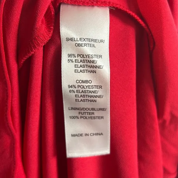 Adrianna Papell Red Mesh Panel V-Neck Cap Sleeve‎ Cocktail Dress Size 16 NEW - Image 8