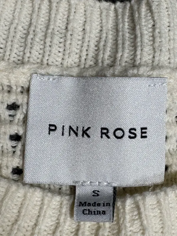 Pink Rose Women's Short Sleeve Crew Neck Cropped Sweater Size S - Image 7