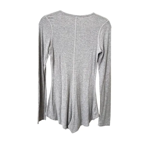 STILLWATER Ribbed Henley Romper Light Gray‎ Small Gray - Image 4