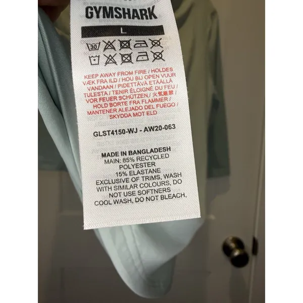 Gymshark Studio Tee Women's 3/4 Sleeve Training Workout Top Sage Green NWT Large - Image 6