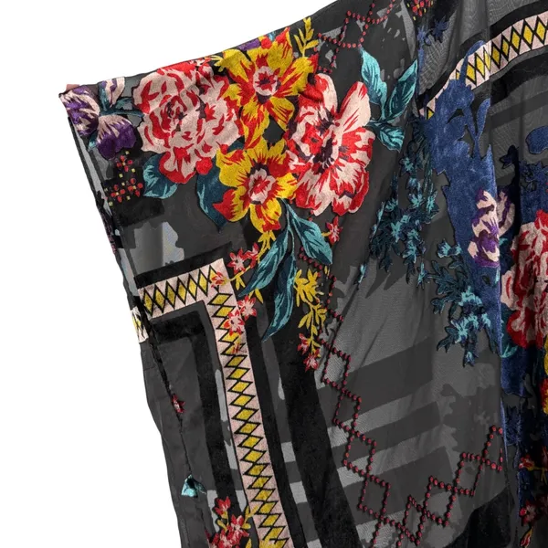 Boho Sheer Floral Kimono Cardigan Open Front Festival‎ Lagenlook OS - Image 3