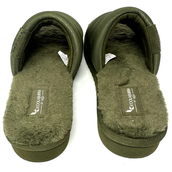 Koolaburra by Ugg Size 10‎ Green Slides Slippers Fuzzy Casual Shoes Comfort - Image 4