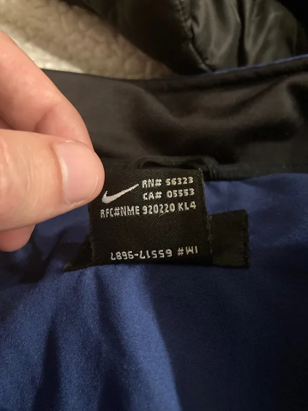 Nike Blue and Black Windbreaker White Stripe 90s Performance Jacket - Image 6