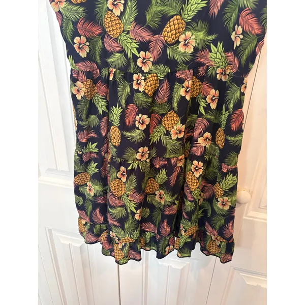Mine Navy Tropical Print Dress Size‎ Small - Image 3