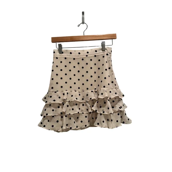 Bardot Spot Rah Rah Skirt Polka Dot Ruffle‎ Mini Cream Black US 4 XS Coquette - Image 3