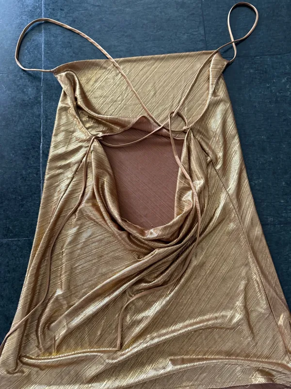 12th Tribe Gold Mini Dress - Image 4