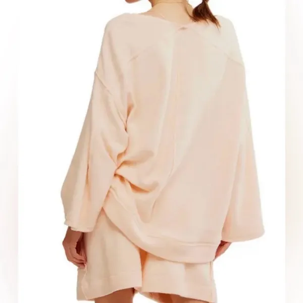 Intimately Free People Day Off Boho Pockets Preppy Slouchy Fleece Pullover S - Image 3