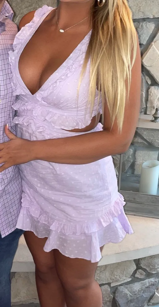 Hello Molly Lilac Cutout Dress - Image 3