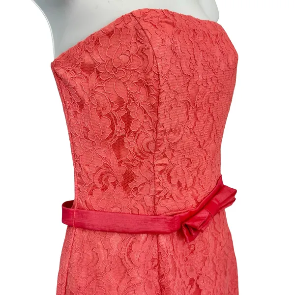 Vintage Jessica McClintock Pink Floral Lace Strapless Mermaid Maxi Dress size 10 - Image 10
