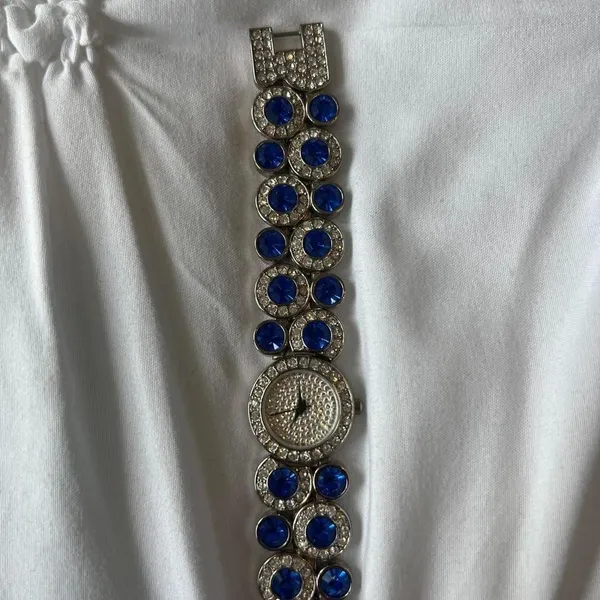 Silver And Blue Suzanna Somers Rhinestone‎ Watch - Image 5