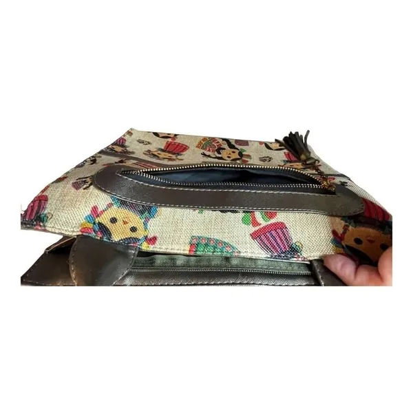 Mexican Doll Tote Bag Womens Medium Tan Brown Multi Folk Art Tapestry Lele‎ Doll - Image 6