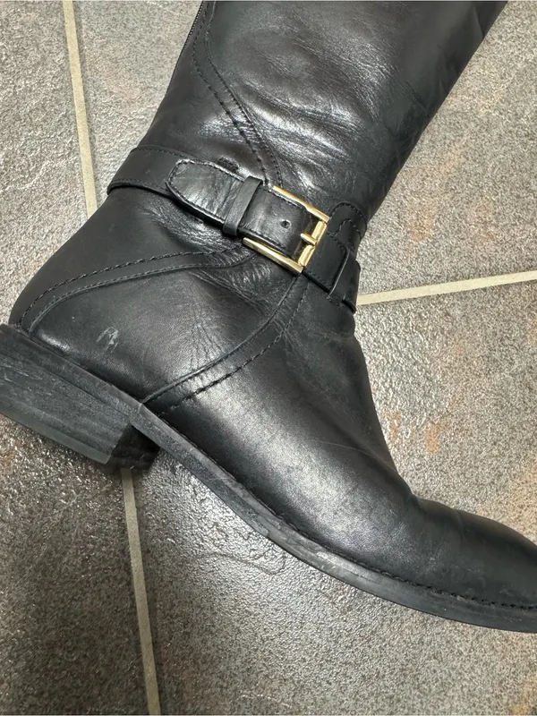 Tory Burch Adeline Riding Boots Knee High Equestrian Leather Black 7.5 Classic - Image 6