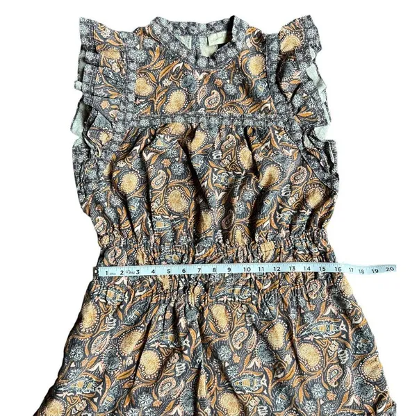Universal Threads Linen Medium Sleeveless Dress Ruffled Paisley Cottagecore - Image 4