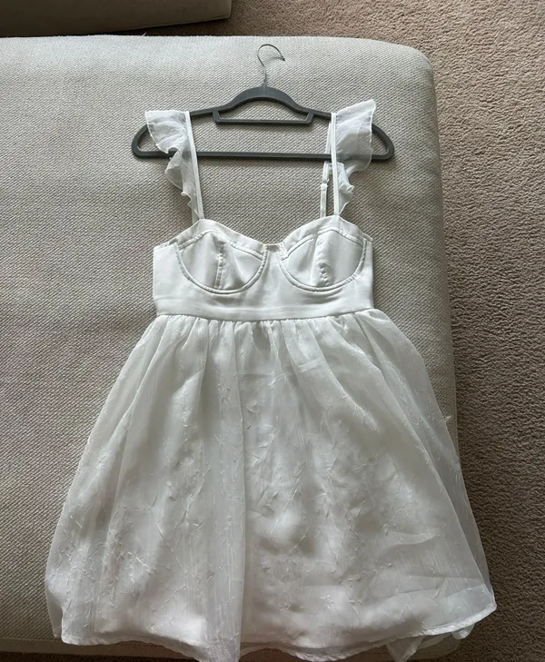 White Mini Dress Size M - Image 2