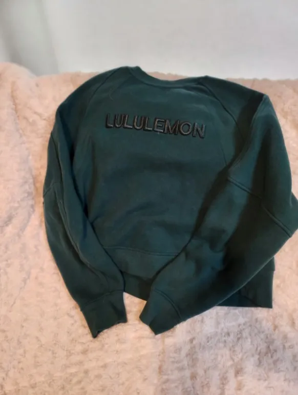 Auth Lululemon Scuba Oversized Pullover Wordmark M/L - Sonic Teal - Image 2