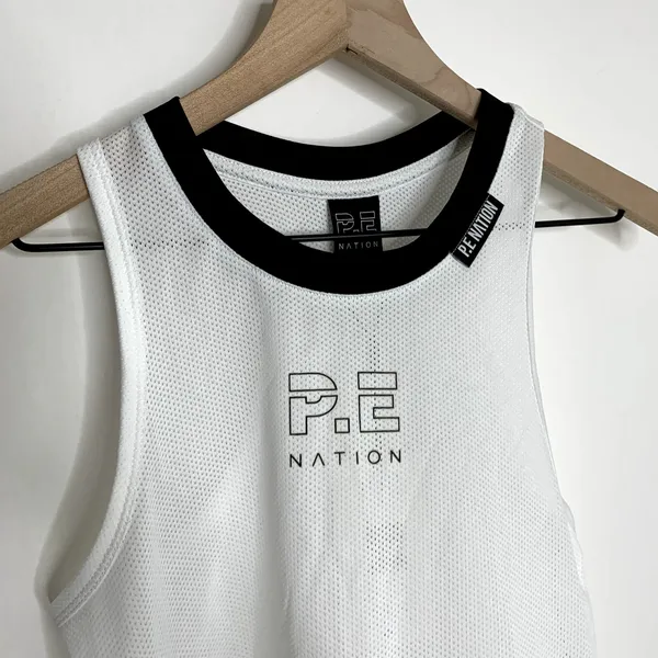 P.E Nation optic white Courtside Tank Womens New Small - Image 4
