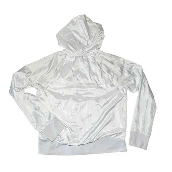 Z by Zella Windbreaker Jacket Full Zip Hoodie White Womens Medium Active Workout - Image 3