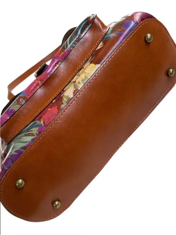 EUC Patricia Nash Leather Bolsena Shoulder Bag Summer Florals Retail $229.00 - Image 9