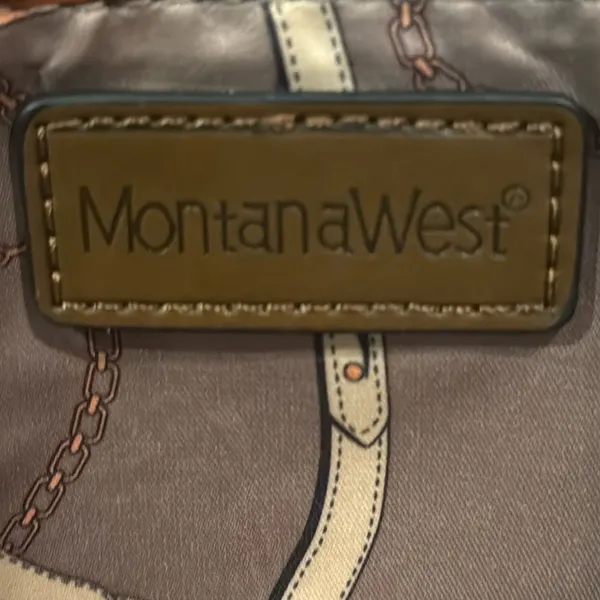 Montana West Brown and Tan Tote Bag with Contrast Stitching, Faux Leather - Image 2