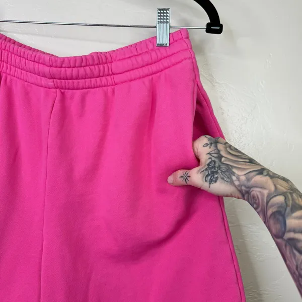 SKIMS Hot Pink Drapey French Terry Ultra High Waist Drawstring Lounge Shorts XS - Image 6