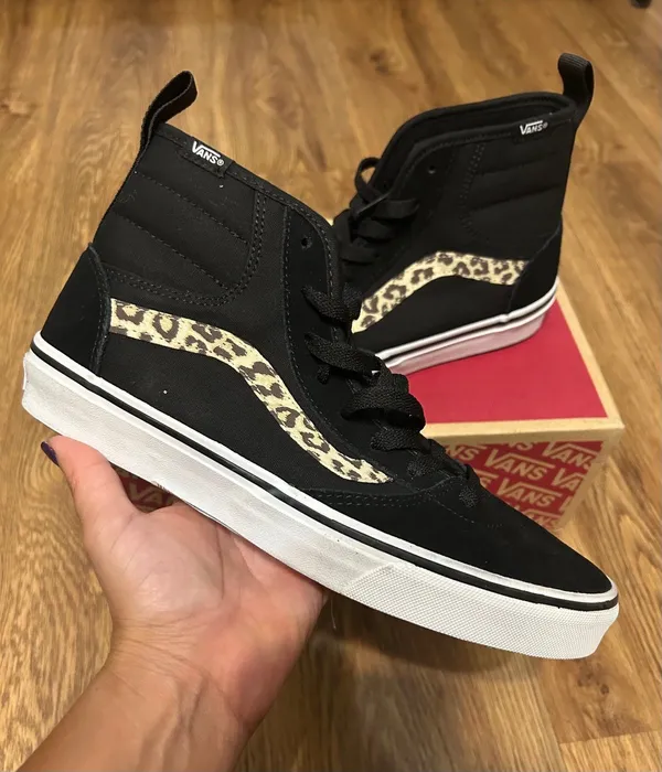 VANS ashwood hi top black leopard animal print lace up shoes sneakers sz 8 new - Image 7