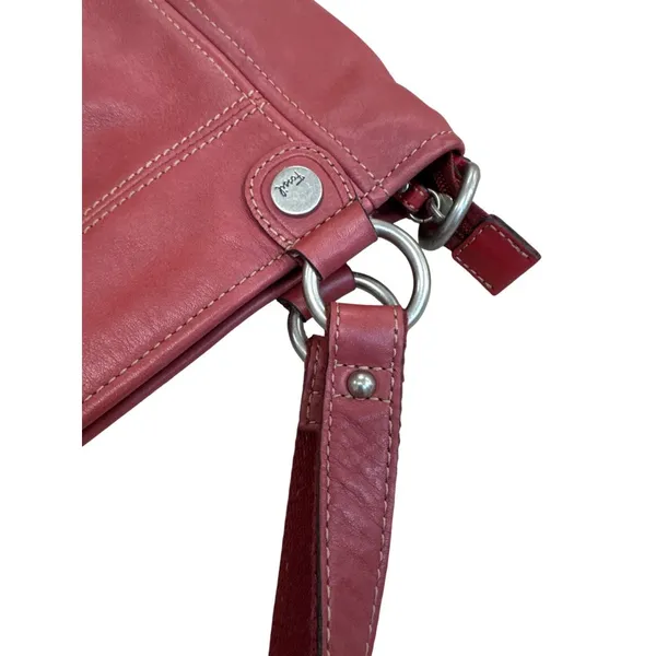 Fossil Vintage Womans Red Leather Handbag Clutch With Dual Handles SKU8148 - Image 16