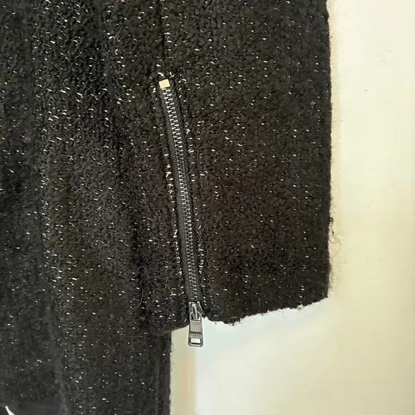 Banana Republic Soft Knit Heavy Sweater Jacket Asymmetrical Zip Womens Small - Image 6