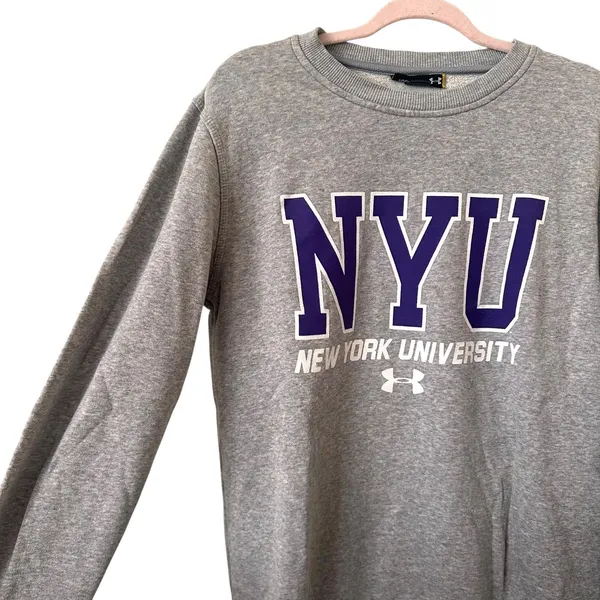 NYU‎ x UNDER ARMOUR Loose Fit Crewneck Sweatshirt Small - Image 2