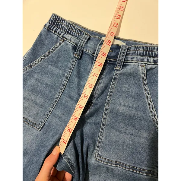 Vervet High Rise Wide Leg Jeans Size 25 Blue Stretch Denim Patch Pocket - Image 6