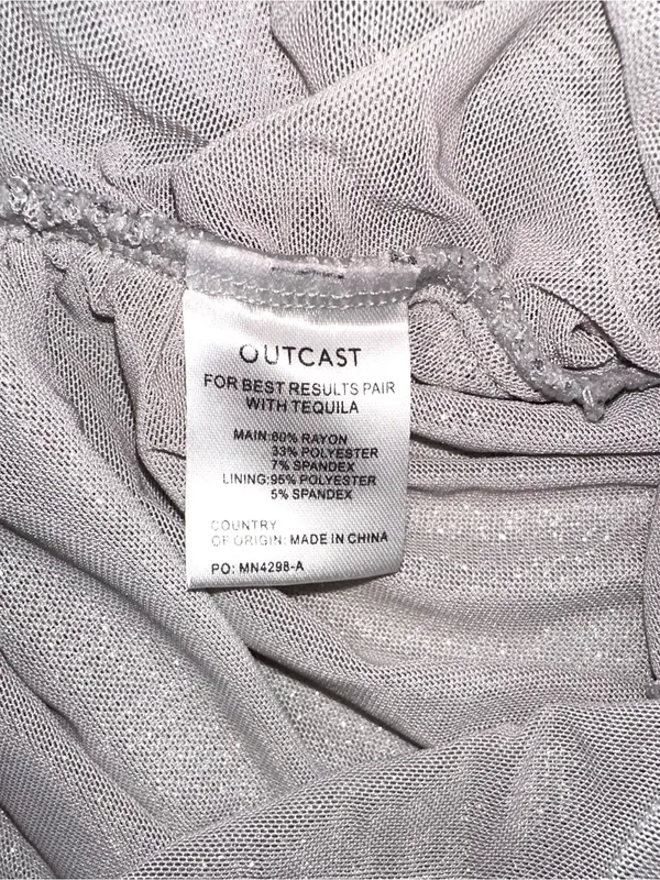 NWT Outcast Labyrinth Silver Strapless Ruched Metallic Mini Dress XS - Image 5