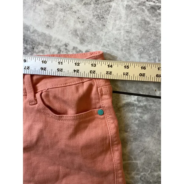 Judy Blue Coral Pink Garment Dyed Denim Frayed Hem Shorts JB150217 Medium - Image 6
