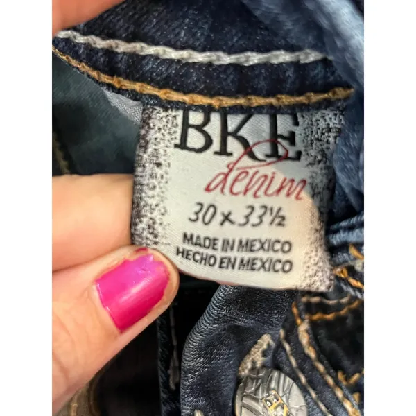 BKE Denim 30x33.5 Low Rise Slim Bootcut Jeans Medium Wash Y2K Western - Image 9