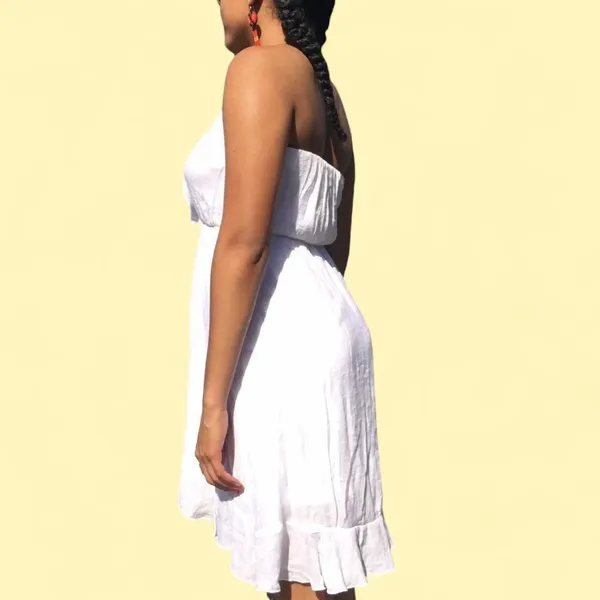 White Strapless Dress - Image 4