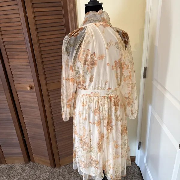 Candalite Sheer Floral Print Midi Dress‎ Size Medium Fairycore Romantic NWT - Image 4