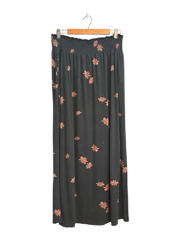 DR2 Daniel Rainn Green Pink Floral Smocked Boho Midi Maxi Skirt - Image 5