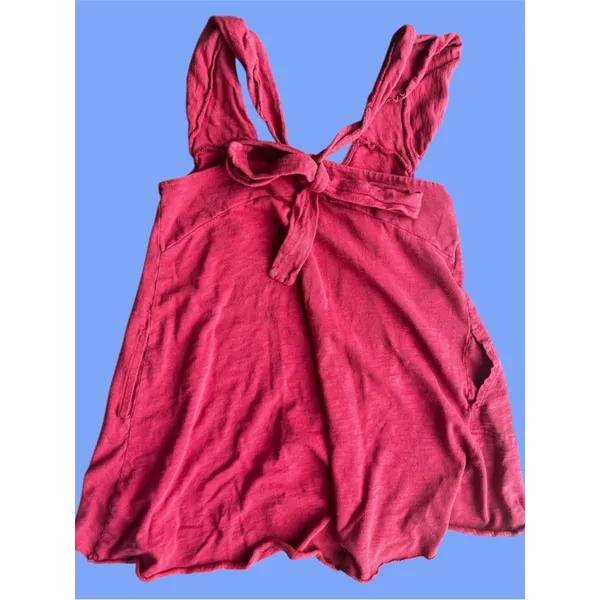 Free people cotton tank cherry cola red size large FP Beach - Image 6