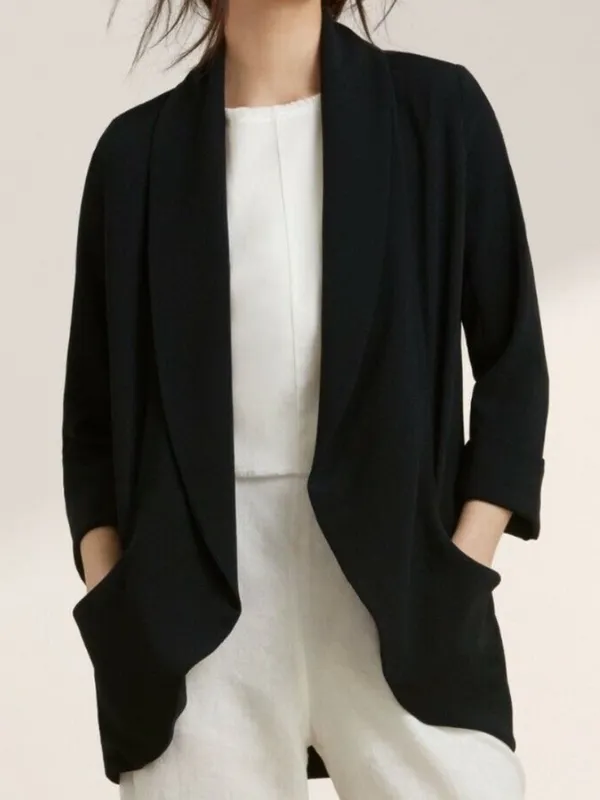 Aritzia Wilfred Chevalier Jacket Blazer Crepe 3/4 Sleeve Black Size 10 - Image 6