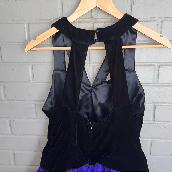 Vintage 80s Jessica McClintock 100% Silk with Black Velvet Bodice Ball Gown 10 - Image 10