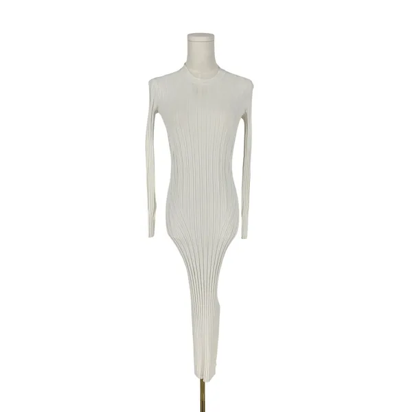 FRAME Ribbed Off White Long Sleeve Midi Sweater Dress Size XXS - Image 2