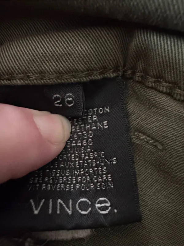 Vince Olive Green Workwear Pants - Image 3