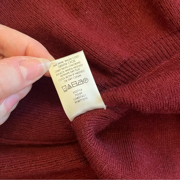 Ann Taylor Wool Blend‎ Short Sleeve Peplum Sweater Small Burgundy Maroon - Image 7