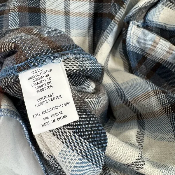 MELLODAY Blue Plaid Shacket XL Oversized Flannel Jacket‎ Lightweight Coat - Image 5