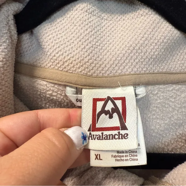 Avalanche Women's Half Zip Tan‎ Neutral Textured Fleece Pullover Sweatshirt XL - Image 4